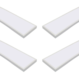 4x painel LED superfície retroiluminado 120x30 cm, 60w 5000lm, branco 6000k