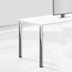Emuca lote de 4 pés de mesa, diâmetro 60mm, h 710mm, aço, níquel satinado