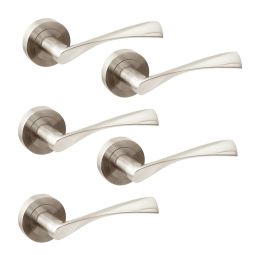 Emuca lote de 5 puxadores twist para portas interiores, com roseta