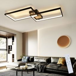 Nettlife preto LED plafon 80 cm moderna sala de estar regulável com