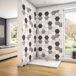 Base de duche retangular branca 100x80x3cm para telas