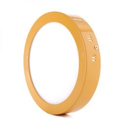 Luminária de teto LED 18w 1800lm 2700ºk circular amarela 40.000h