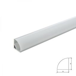 Perfil alumínio para a tira LED LED instalação cantos - difusor leitoso x