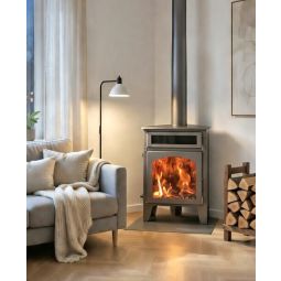 Fogão a lenha de canto o R2, potência máxima do forno 11 kW /  85%