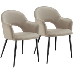 2 cadeiras de sala de jantar terciopelo 57 x 61,5 x 87,5 cm cinzento topo