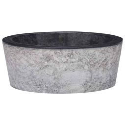 Lavatório de mármore preto vidaxl ø40x15 cm