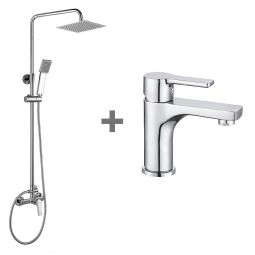 Kibath torneira monocomando de coluna e pin da pack em latão cromado