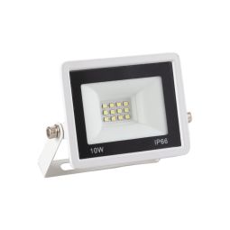 Holofote LED 10w 800lm 6000ºk ip66 regulável 60.000h acabamento branco