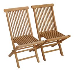 Conjunto de 2 cadeiras de jardim de teca lombok
