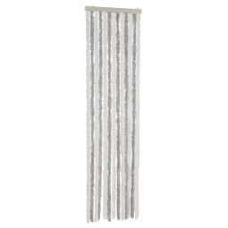 Cortina anti-insetos 56x200 cm chenille cinzento e branco