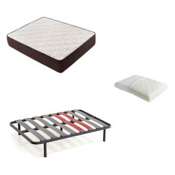 Pack colchão e almofada viscoelástica e base de cama descansin 90x190