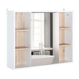 Armário com espelho 60cmx14.5cmx 49.4cm mdf, painel de partículas bicolor