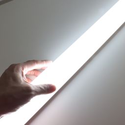 luminárias LED 150cm 45w 6000k branco frio, régua e tela