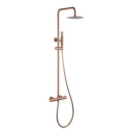 Conjunto chuveiro termostático gênova ouro rosa escovado-imex