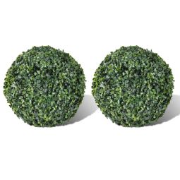 Bola de buxo topiária folhas artificiais 27 cm 2 pcs ergft2037