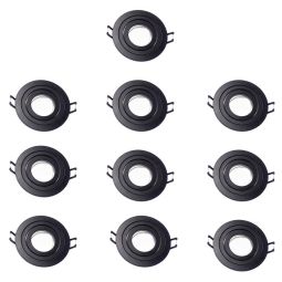 Pack 10 foco embutido ajustável classic redondo preto wonderlamp 1xgu10