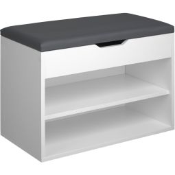 Banco sapateiro para 6 pares e acolchoado 60 x 30 x 43,5 cm, branco