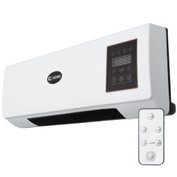Aquecedor ptc + ventilador 1500w controle remoto branco