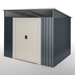 Abrigo metálico para jardim 6,6m2 Wasabi - claraboia - porta de correr