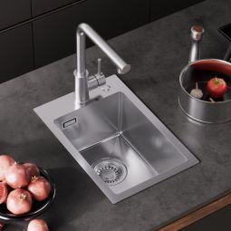 Pia de cozinha - cecipa max - 30x45cm - inox escovado - instalação de sobre