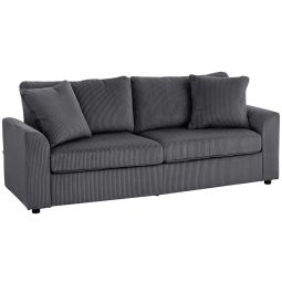 Sofá de 3 lugare 212x80x88 cm poliéster color gris Homcom, casa - sófas
