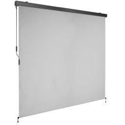Toldo vertical com manivela, 2 soportes pared, 200x250 cm, cinzento claro