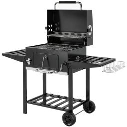 Barbecue a carvão 133,5x65x110 cm metal, aço inoxidável Outsunny
