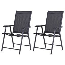Conjunto de 2 cadeiras dobrávei 58x64x94 cm aço e tecido Outsunny