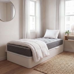Sommier com arrumação juvenil 90x190cm wts branco abertura lateral montagem