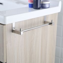 Kibath 36cm toalheiro sem furadeira em aço inoxidável cromado polido
