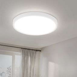 Nettlife teto LED branco frio 15w, luz 22cm redonda ip44, plano branco,