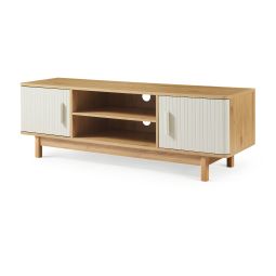 Armário para televisão ferrersp 2 portas mdf 140x40x45 cm carvalho/areia