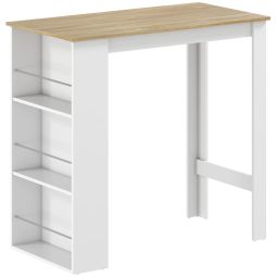 Mesa de bar 112x57x106 cm color blanco Homcom, casa - mesas