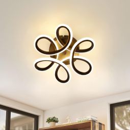 Nettlife preto LED luz de teto 17w 3000k moderna lâmpada corredor branco