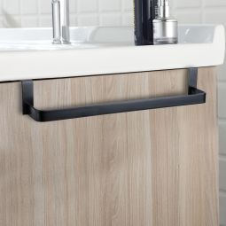 Kibath toalheiro de 29 cm sem furação em aço inoxidável preto mate