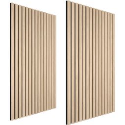 2 painéis de parede madeira mdf 110 x 50 cm, carvalho claro