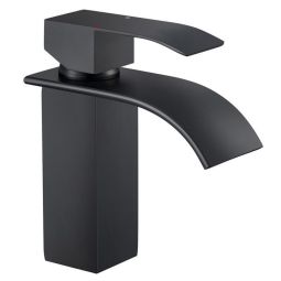 Torneira de lavabo cascade - cecipa max - aço inox - preto - altura 160 mm