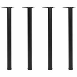 vidaXL 4 pernas de mesa ajustáveis ​​em altura, pretas, 870 mm