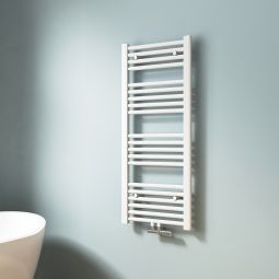 Emke toalheiro térmico água quente tubo redondo branco 100x40 cm