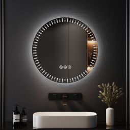 Emke espelho LED banheiro 60 cm 3 cores luz regulável anti-embaço
