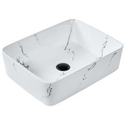 Lavatório de bancada hopi 49 x 38 cm cerâmica mármore branco