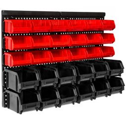 Organizador de ferramentas de parede com 31 peças, preto 64 x 17,50 x 38cm