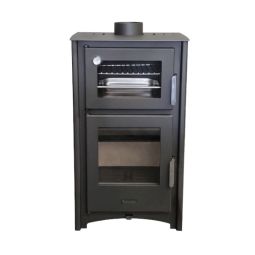 Salamandra a lenha com forno aroa 12 kw aço vermiculita e forno refratário