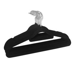 Pack 100 cabides de veludo antiderrapantes nyana home gancho giratório 360°