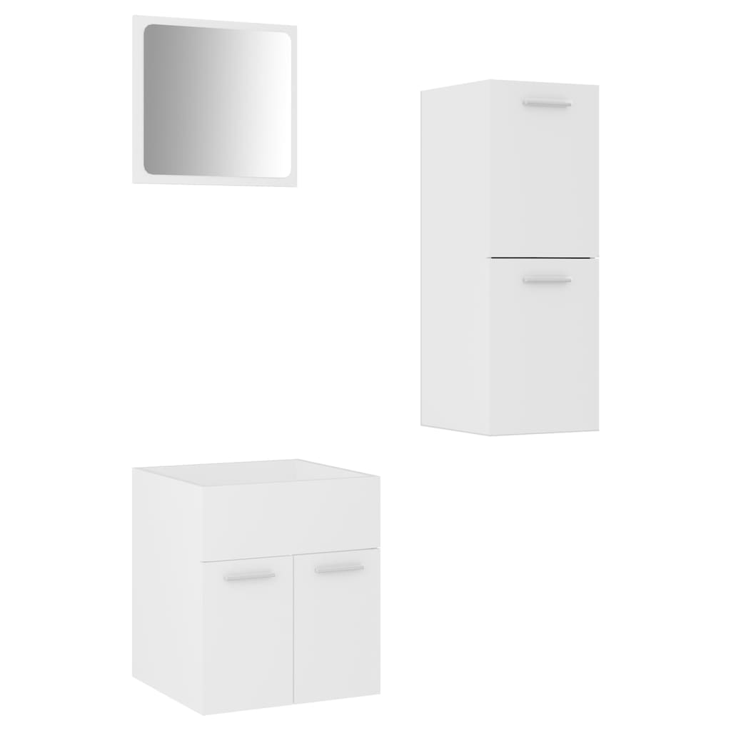 Conjunto de móveis de casa de banho contraplacado branco