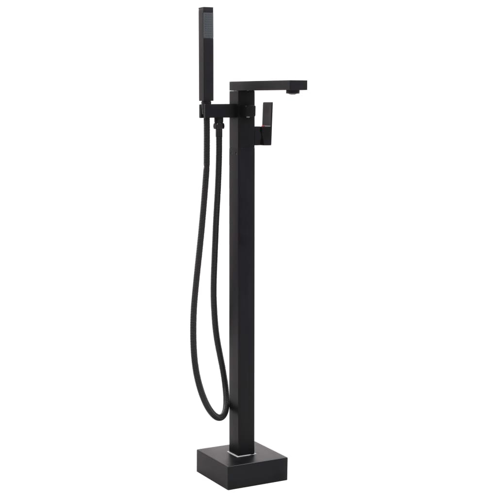vidaXL torneira de banheira independente aço inoxidável preto 90 cm