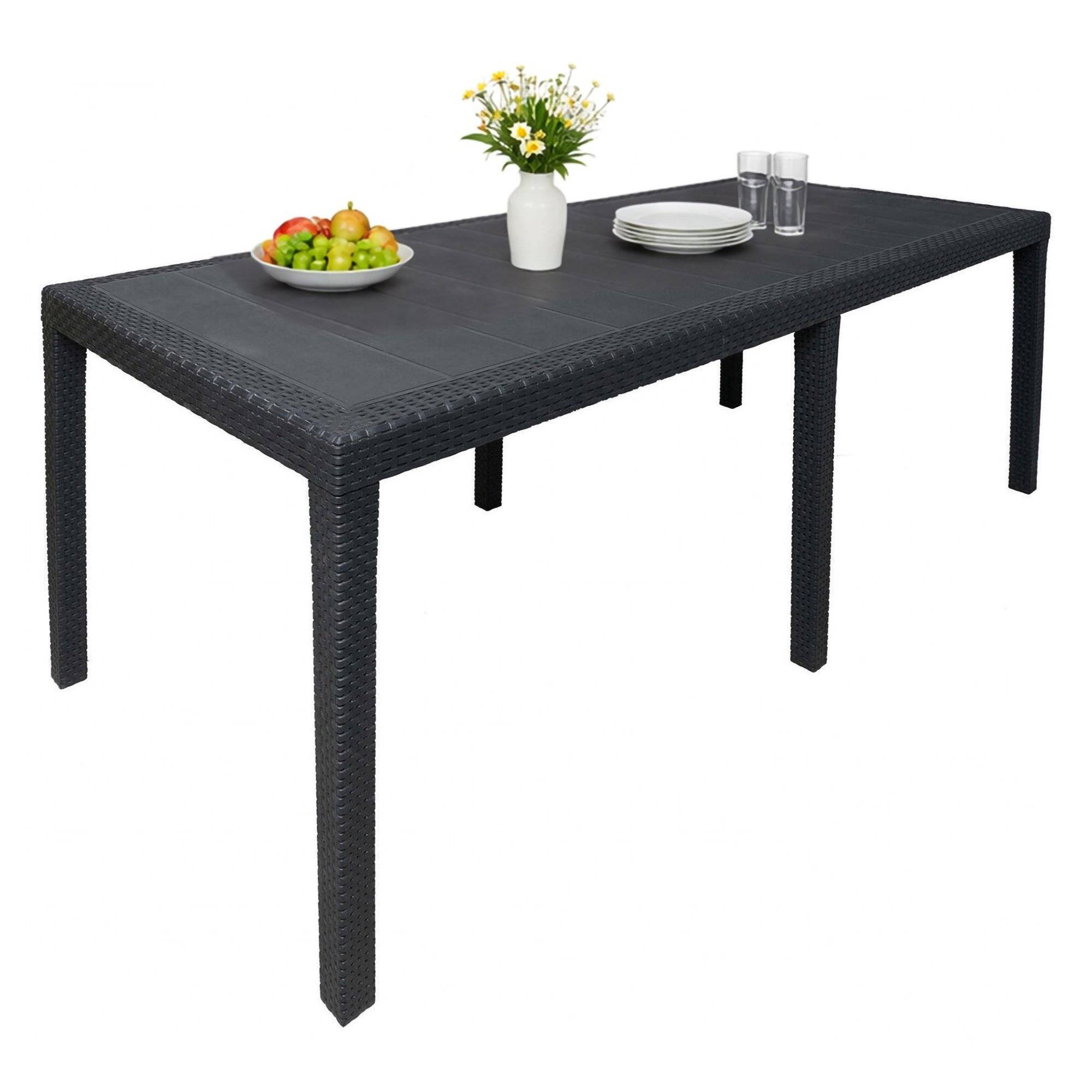 Mesa de jardim abbaviva, extensível com alonga central