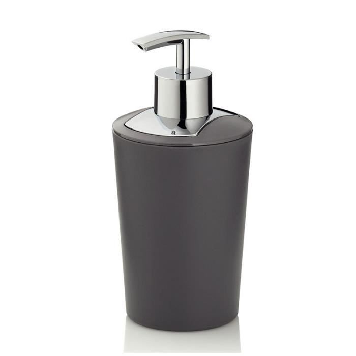 Dispenser de sabão - kela - marta - capacidade 350ml - em plástico - cinza