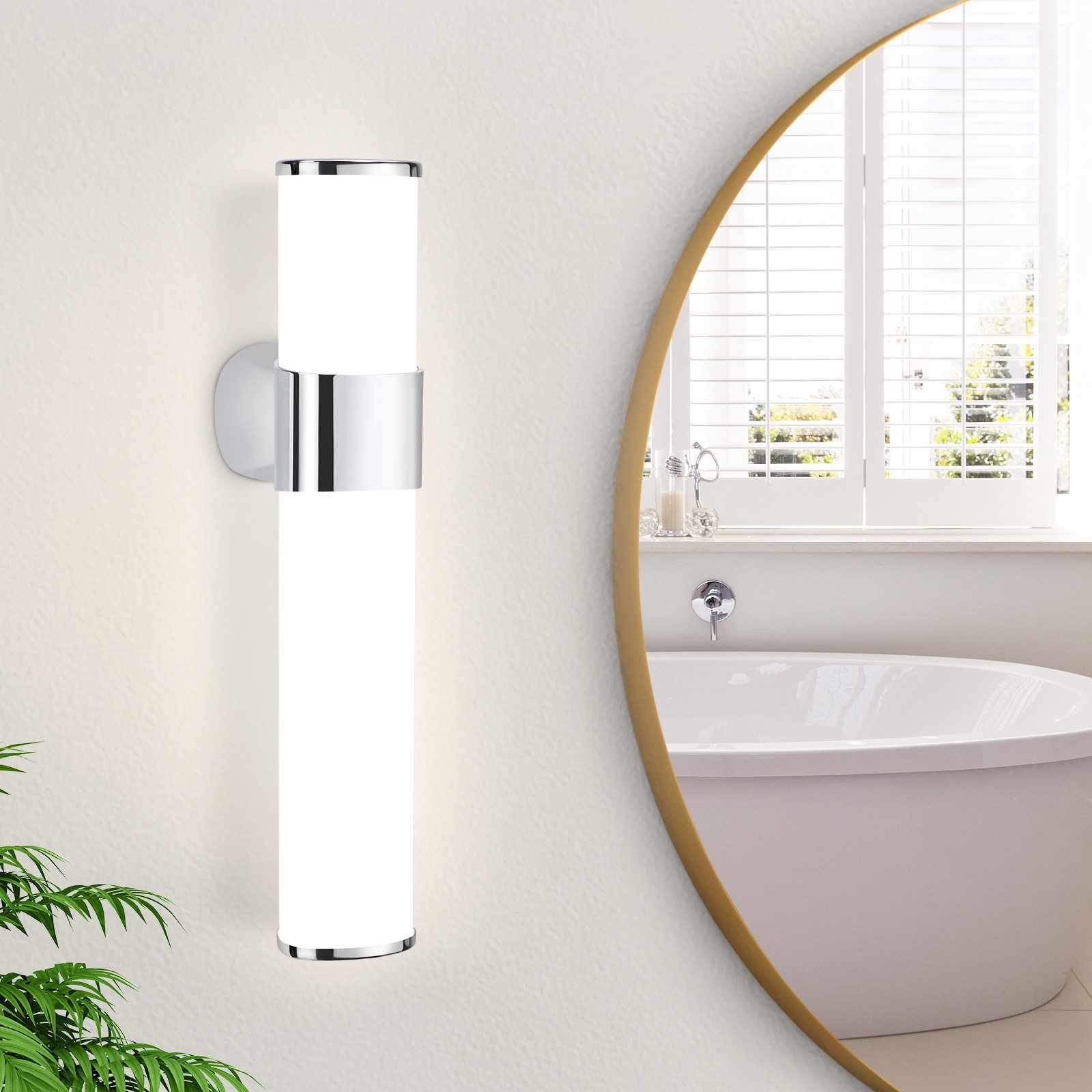 Nettlife luminária de parede com espelh LED prata 35x12.8