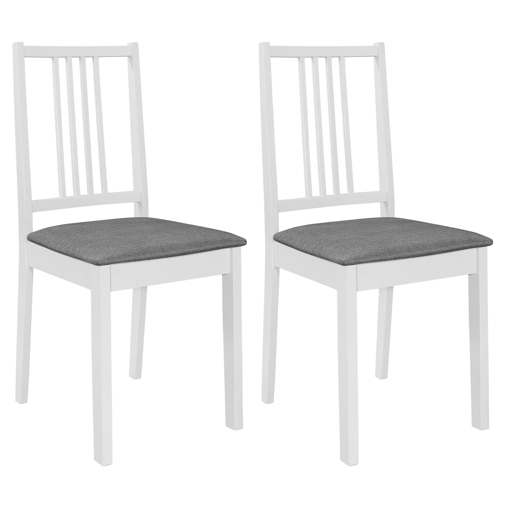 Cadeiras de jantar com almofadões 2 pcs madeira maciça branco ewg5968
